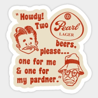 Pearl Lager Retro Defunct Beer Sticker